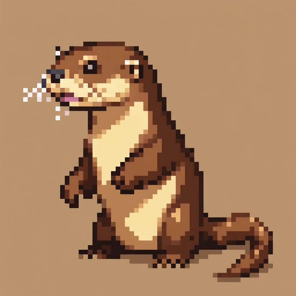 Otter, Pixel art, PixArFK,