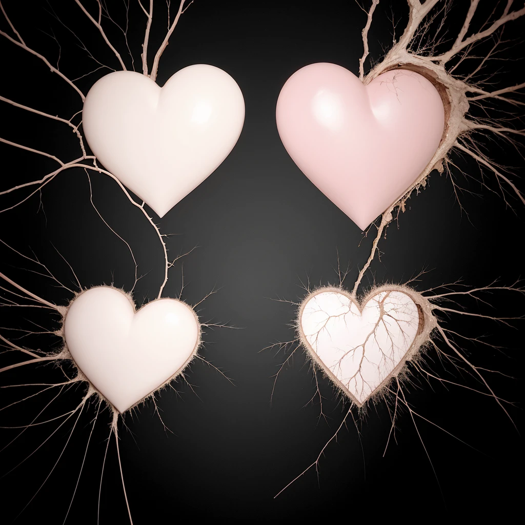 Create a background with an image of a "heart broken in half". (Cracks in the heart)