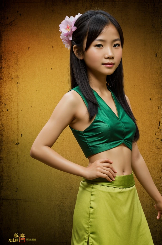 Ying Lao girl, Yuk Sa Mai, with digital background