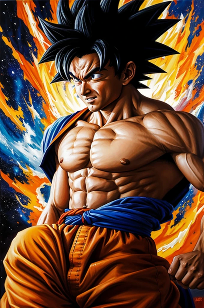The best oil painting of goku