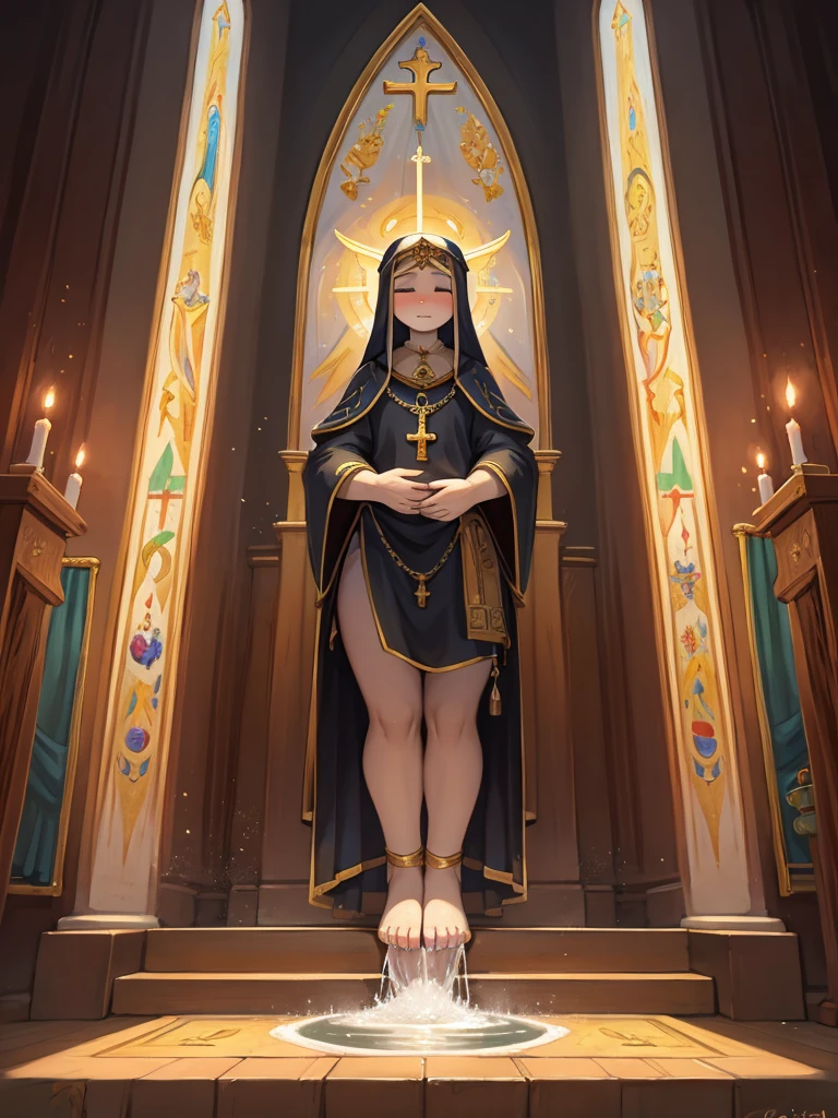 artistic, (Religious paintings) , goddess bestows pee , healthy , Holy Water