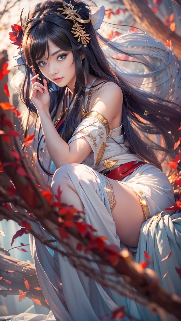 (32k:1.5, Highest quality, masterpiece, Ultra-high resolution), Perfect dynamic composition, Professional camera work, mysteriousな肖像画, Cinematic Light, Highly detailed skin and facial textures:1.3, Ultra-detailed, Detailed eyes, (Ride the Red Dragon:1.2, Holding a walking stick), (Rebellious:1.2, Fantastic:1.2, Great background:1.2, tradition:1.2, Majestic:1.2), 1 adult female, Cute sexy goddess, Incredibly slim body, Fair skin, (smile:0.9, Totally captivates you:1.0), (Japanese Shrine Maiden Costume:1.3), Ample breasts:0.9, (Buckshot, Calm pose), (Beautiful Blue Eyes, Beautiful erotic eyes:0.85, Feel the beautiful eroticism:0.9), Sensual sitting position:0.4, (romantic, dramatic, mysterious), Object of admiration, Artistic, Innovative, attractive, sense of openness, sense of cleanliness, Heartful, Fancy, exciting, Extreme, ((Too cute beauty:0.9))