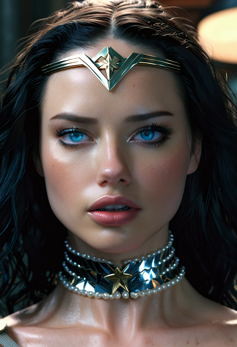 FROM ABOVE, Madelaine Petsch ((Pale Skin)), ((Pearl Skin)), ((black hair)), ((Dressed as Wonder Woman)), Sexy Woman ((She has long straight black hair and icy light blue eyes, pale skin, a atletic defined toned body, a thin waist, wide hips.)) Portrait ((Perfect Feminine Face)), Precision, 8K, High Detail, (Highly Detailed CG Unity 8K Wallpaper), Ultra-realistic Full Shot Body Image, Beautiful (Skinny) Sexy, Trending in CGSociety, Complex, High Definition, Sharp Focus, Dramatic, Volume Lighting, Digital painting, intense model shooting style, (highly detailed CG Unity 8K wallpaper), full-shot body photos of the most beautiful works in the world, pearl skin, professional majestic oil paintings by Ed Blinkey, Atey, Studio Ghibli, Jeremy Mann, Greg Manchez, Antonio Moro, trending on ArtStation, Trending, Incremental, High Detail, Sharp Focus, Mid Journey and dramatic and photorealistic painting art by Greg Rutkowski at CGSociety
