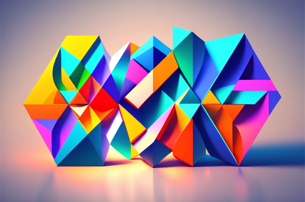a digital product logo, colorful modern abstract logo, minimalist geometric shapes, vibrant gradients, dynamic composition, 3d render, symmetry, clean lines, simple shapes, bold colors, seamless patterns, futuristic design, social media branding, online business, digital marketing, high quality, intricate details, professional, sleek, elegant