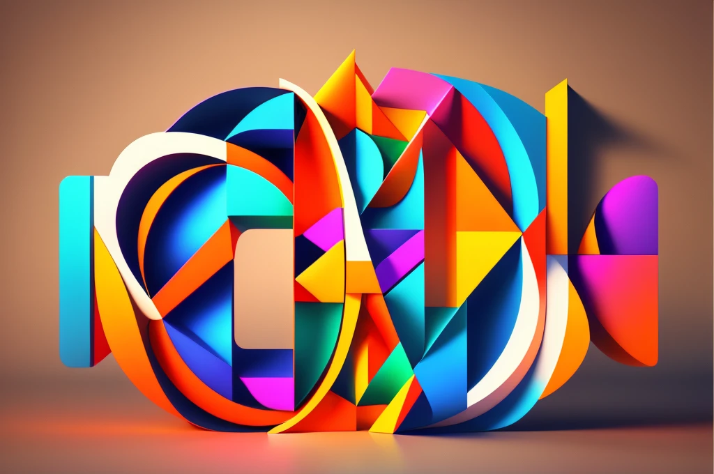 a digital product logo, colorful modern abstract logo, minimalist geometric shapes, vibrant gradients, dynamic composition, 3d render, symmetry, clean lines, simple shapes, bold colors, seamless patterns, futuristic design, social media branding, online business, digital marketing, high quality, intricate details, professional, sleek, elegant