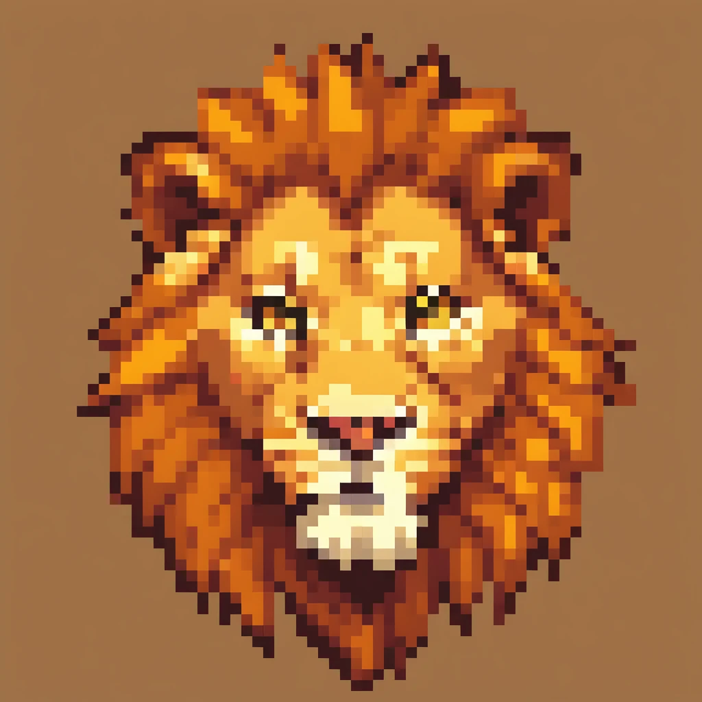 Lion, Pixel art, PixArFK,