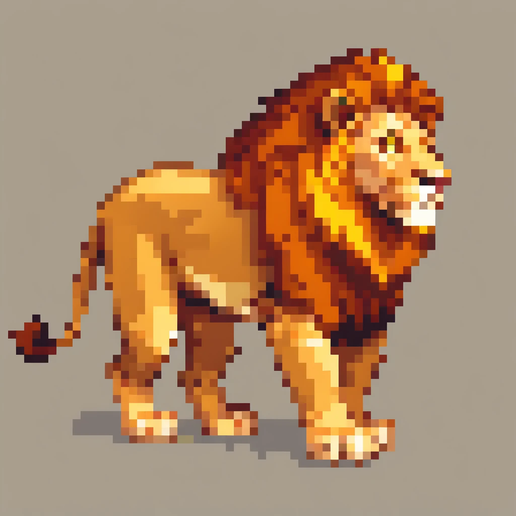 Lion,  Pixel art, PixArFK, 