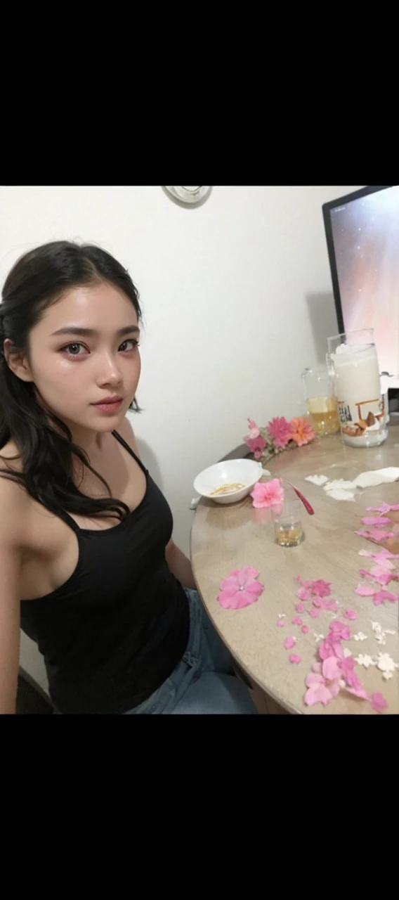 Masterpiece, Best Quality, Extremely detailed CG unity 8k wallpaper, kirigami, (detailed face), detailed eyes, bright sky nebula, Age: 25, unclothed, I would have a black bikini