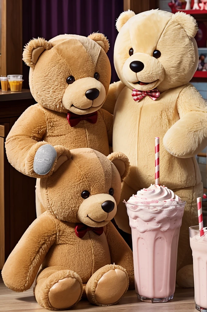 Loving teddy bears: adventures in love me a lot from the Disney series drinking a milkshake