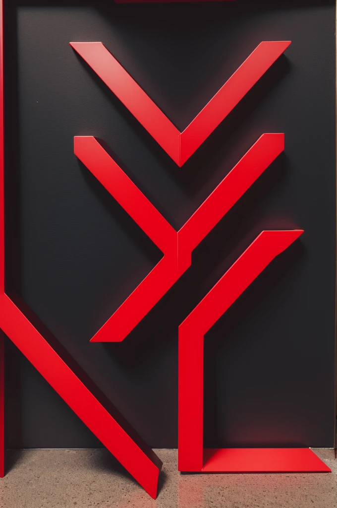 Letter V and K together, large in a square frame uppercase in red and black