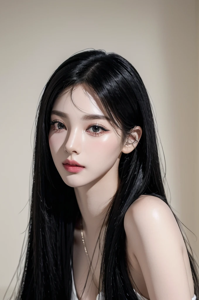 (best quality:1.4),(masterpiece:1.4),(photorealistic:1.4),(ultra high res, raw photo:1.4),(hdr, hyperdetailed:1.2),close up, 1woman,(black long straight hair:1.4), close up, (long eyelashes)
