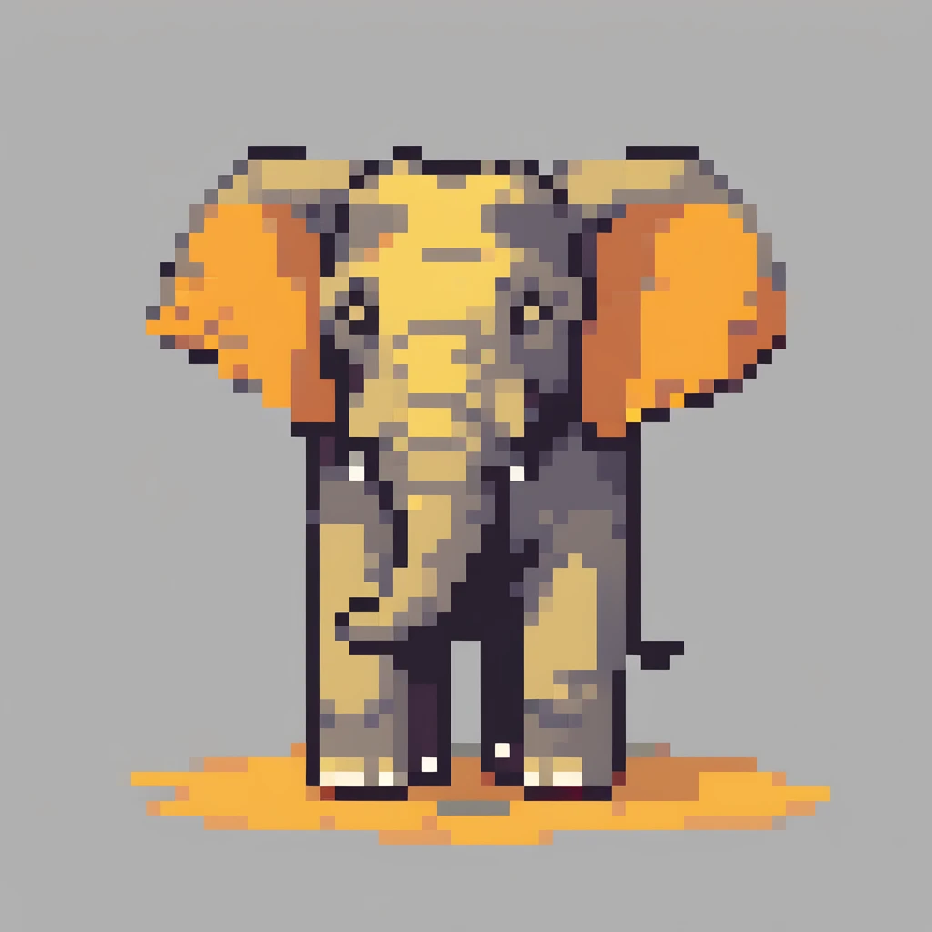 elephant, Pixel art, PixArFK,