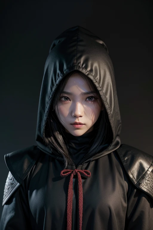 RPG taoist with black clothes only the face with hood and the name SAKURAJIMA on top