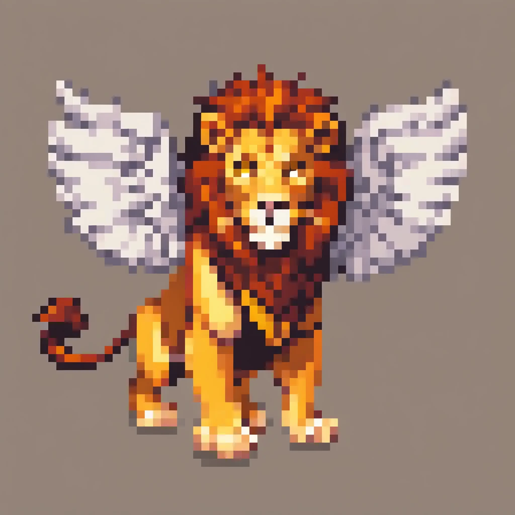 Lion,  Pixel art, PixArFK, 