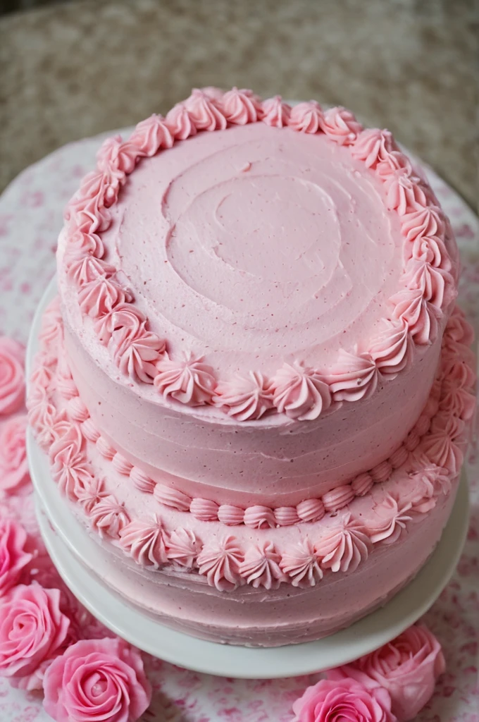Pink cake, pink birthday party, number 18 on the cake