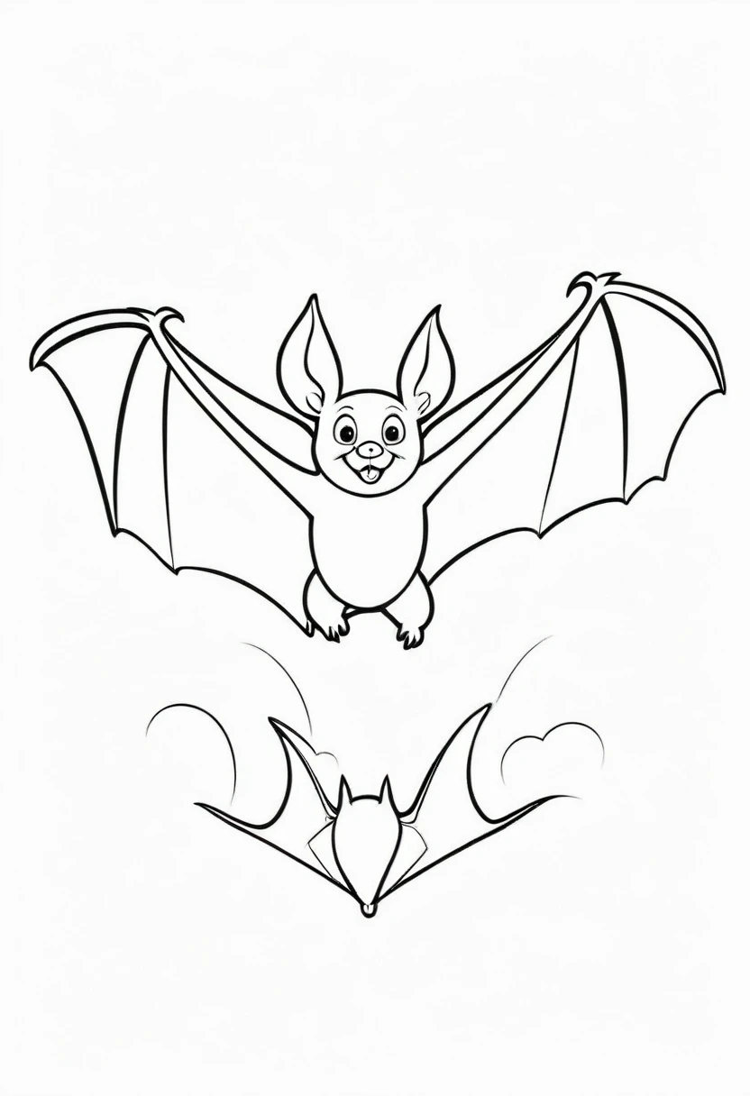 coloring page for kids, bat