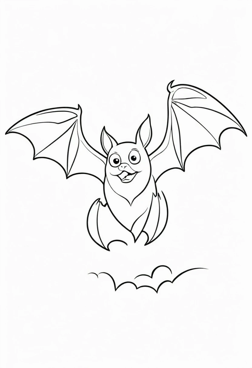 coloring page for kids, bat