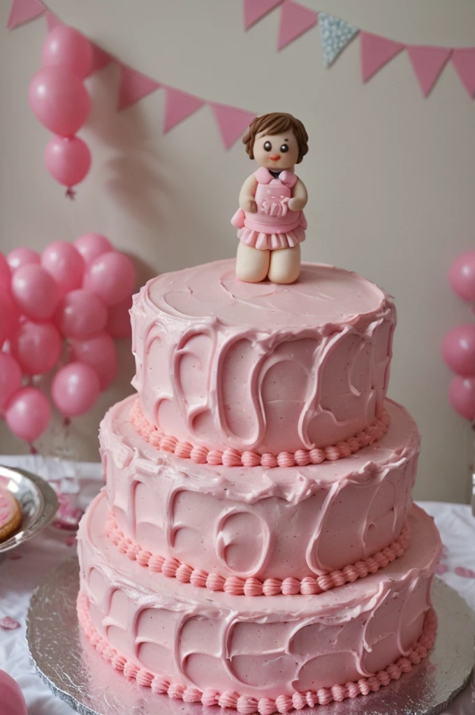 Pink cake, pink birthday party, number 18