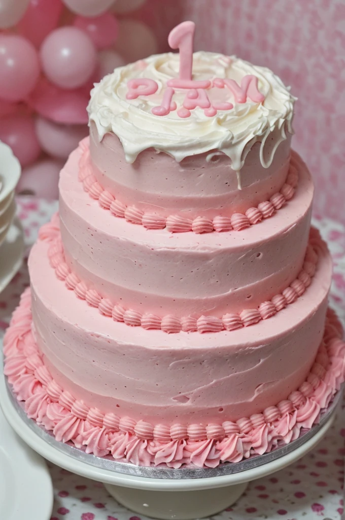 Pink cake, pink birthday party, number 18 on the cake