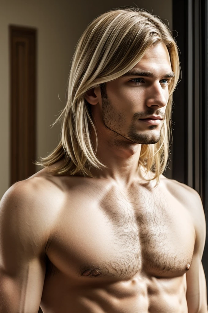 Nice man ,YOUNG, White skin, with shoulder length hair