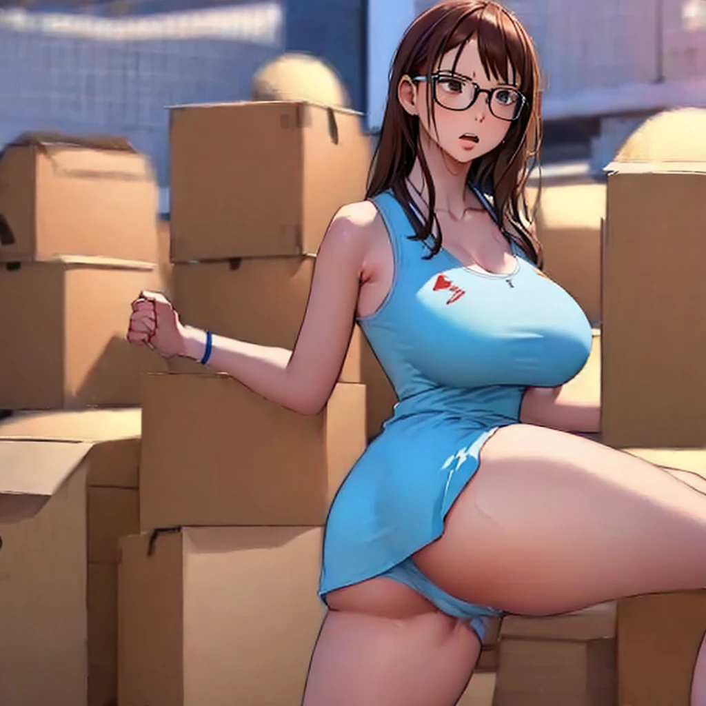 nsfw,(software:1.5), (Tennis Wear、Skort)、Dark brown wavy long hair、Droopy eyes, Thick thighs, Such an , Liar, bed, Open crotch, Dettol, Spread your legs, Show your side, Down the Out、Tears are overflowing、Glasses、(Dynamic pose)、(Moving hard:1.7)、Untidy body、Dynamic Angles、Turning around