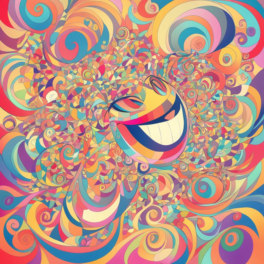 laughing until your insane in lyrical abstraction art style