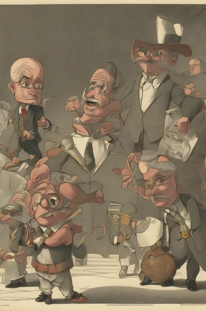humanized caricature where a louse is a criminal