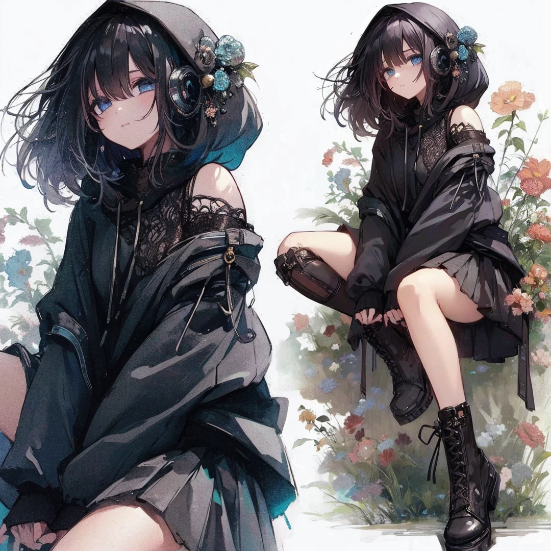 Official art using high-quality hand-drawn watercolor sketch techniques. (best quality,4k,8k,highres,masterpiece:1.2),ultra-detailed,beautiful detailed eyes,A girl with beautiful eyes, everyone, beautiful anime girl, cute anime girl, smooth anime art, anime style, elegant colors, soft lighting, delicate beautiful eyes, very coquettish, (beautiful large breast:1.2), (correct hands:1.2),