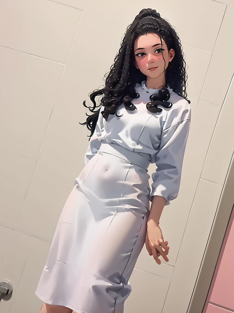 1girl, ariade, white dress, standing