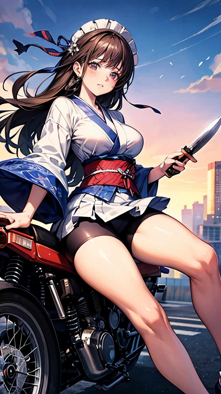 （Very delicate and beautiful：1.2）super model,,Beautiful breasts,voluptuous,【bike shorts】,,【3girls】,,Highest quality, High resolution, 8K,Kick in a hurry.mini skirt,Japanese Lolita,knife,Blue Flame