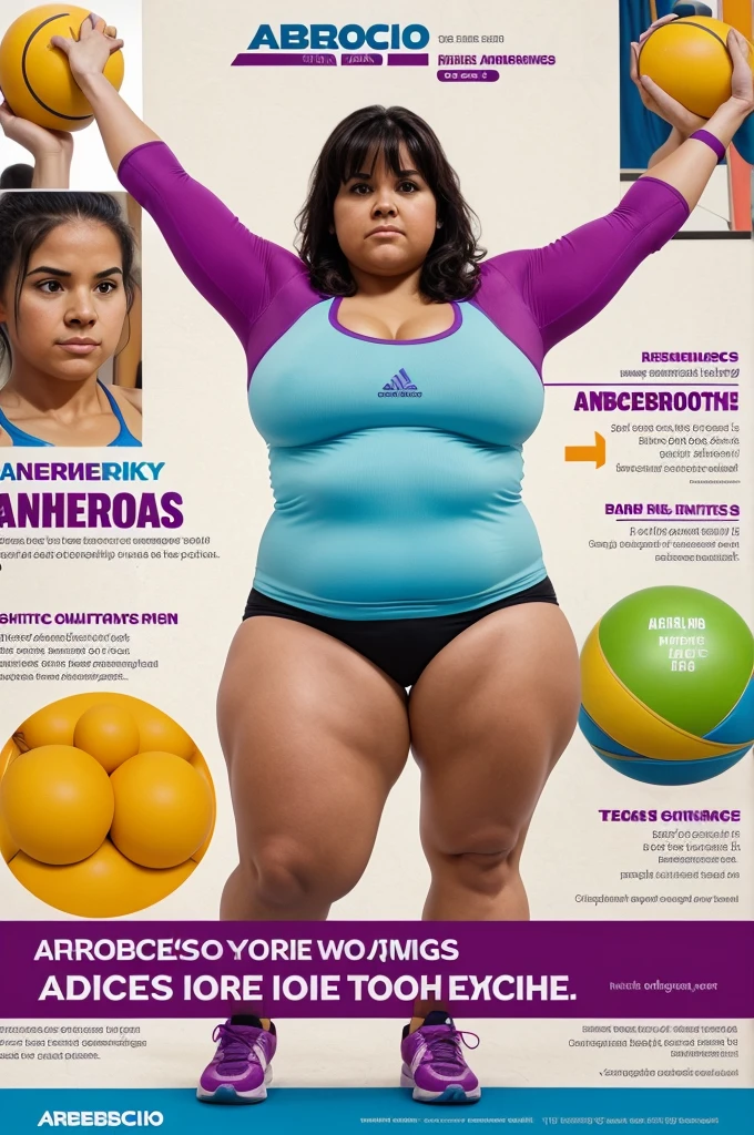 Create a poster for the aerobics and anaerobics excercises for the obese individual, use real image and graphics