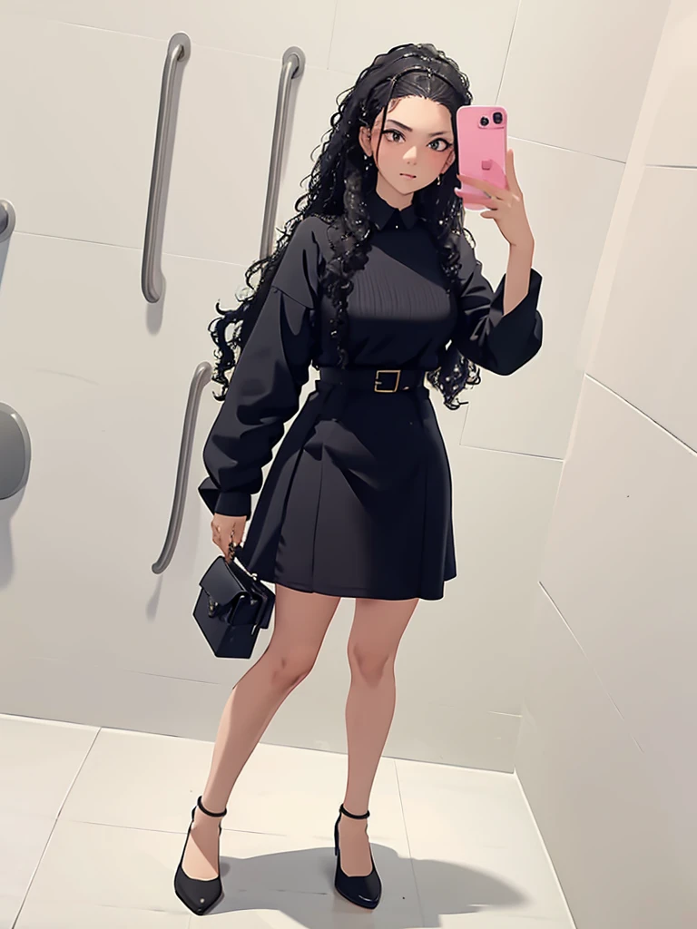 1girl, ariade, black dress, standing