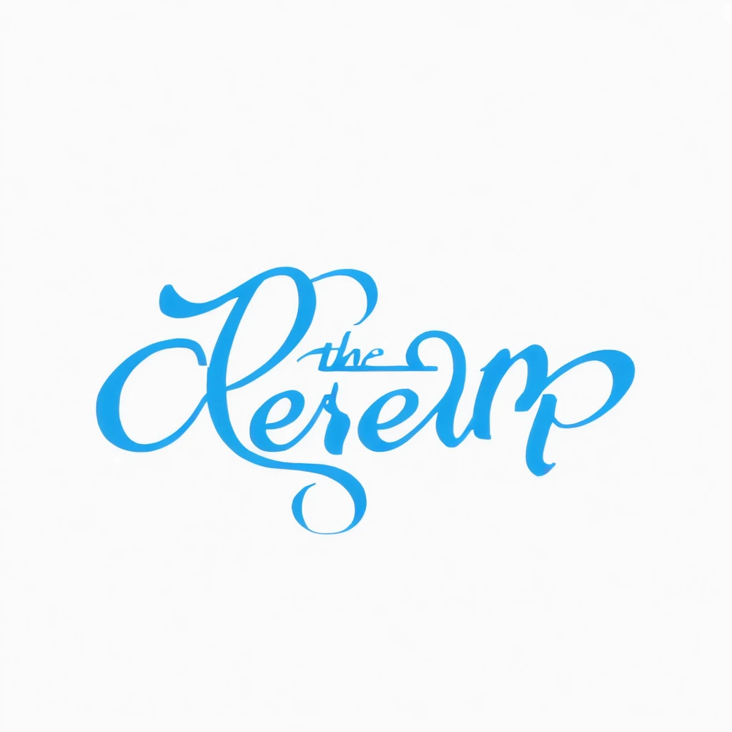 1."Dream"
- Use calligraphy fonts with an elegant handwriting style. The background is plain light blue