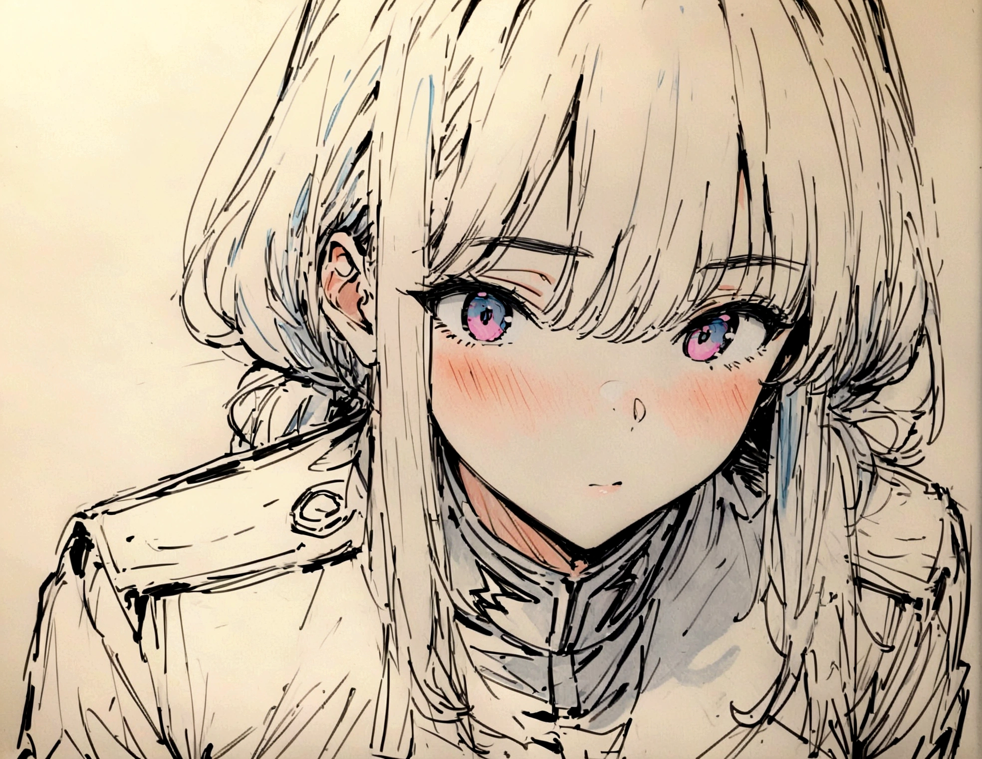masterpiece,最high quality,Super detailed,High resolution backgrounds,8K,High Resolution,high quality,break,uniform,men and women,Couple, Japanese manga style, sketch, Colored pencil.