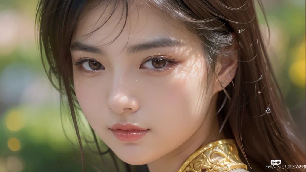 A beautiful Japanese woman, elegant, glowing, cute, reddish, black hair, gold accents, detailed portrait, ultra-detailed face, striking eyes, full lips, long eyelashes, detailed ornate kimono, graceful pose, serene expression, natural lighting, vibrant colors, photorealistic, 8k, (best quality, 4k, 8k, highres, masterpiece:1.2), ultra-detailed, (realistic, photorealistic, photo-realistic:1.37), HDR, UHD, studio lighting, ultra-fine painting, sharp focus, physically-based rendering, extreme detail description, professional, vivid colors, bokeh