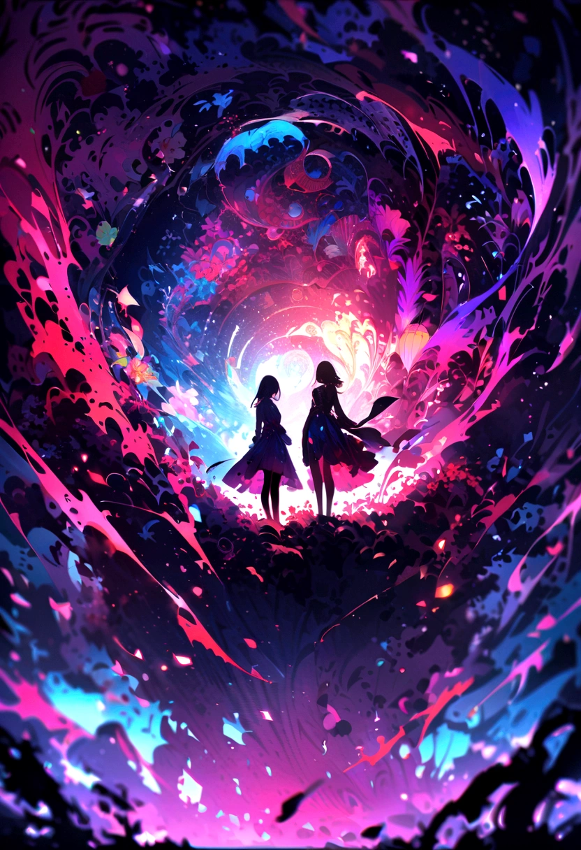 A blurry silhouette under the moonlight, knees together feet apart