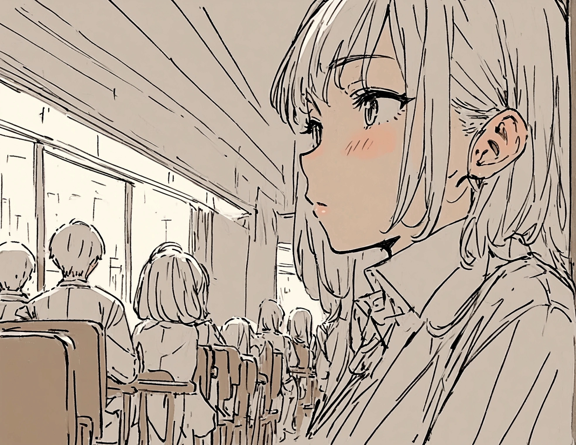 masterpiece,最high quality,Super detailed,High resolution backgrounds,8K,High Resolution,high quality,break,school uniform,men and women,Couple, Japanese manga style, sketch, Colored pencil.