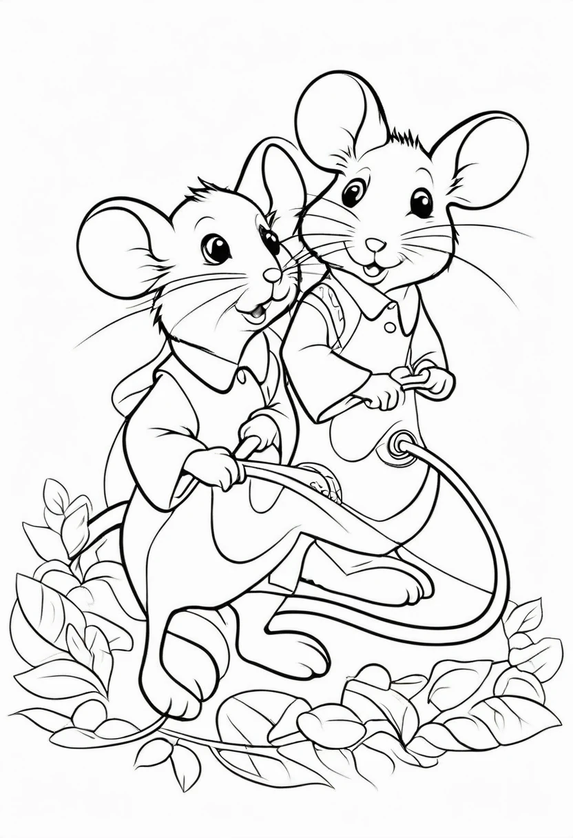 coloring page for kids, mice