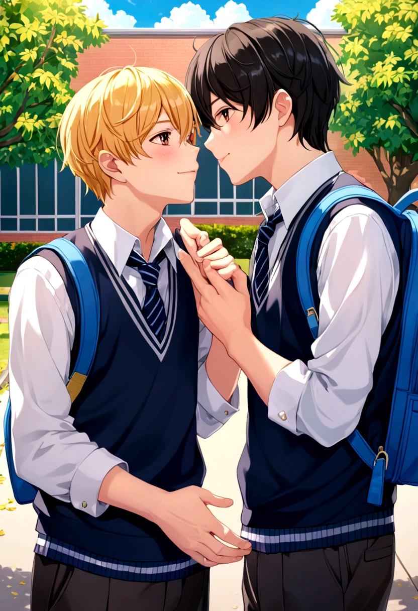 Two boys rubbing their cocks on each other at school 