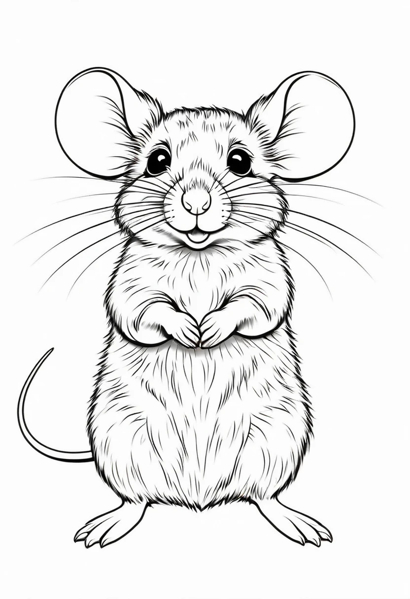 coloring page for kids, mouse animal