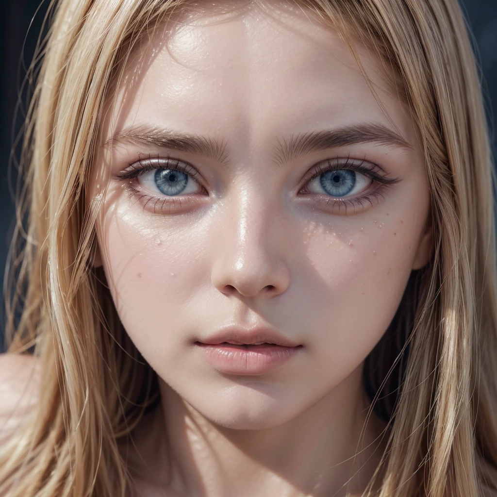 Chica rubia de ojos azules, beautiful detailed eyes, beautiful detailed lips, extremely detailed eyes and face, long eyelashes, 1girl, fantasy, dreamlike, ethereal, soft lighting, warm colors, cinematic, photorealistic, high quality, 4k, 8k, extremely detailed, masterpiece, vibrant colors, natural lighting, detailed skin texture