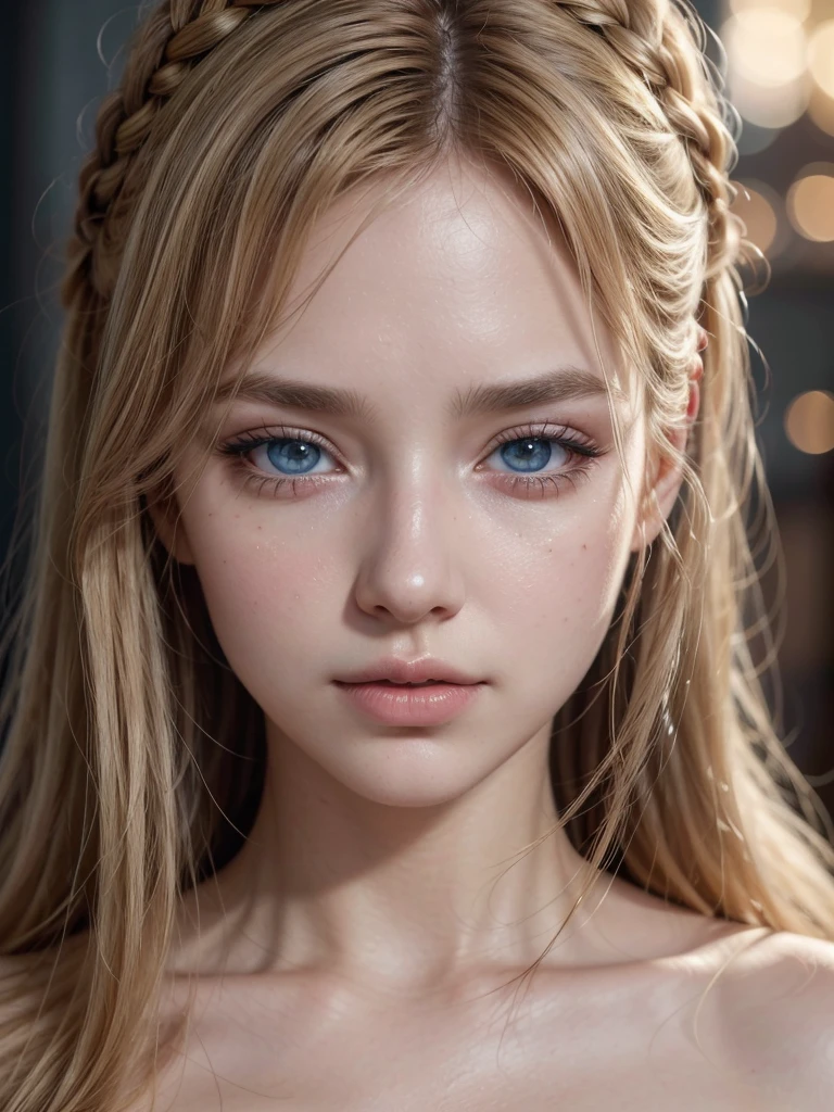 Chica rubia de ojos azules, beautiful detailed eyes, beautiful detailed lips, extremely detailed eyes and face, long eyelashes, 1girl, fantasy, dreamlike, ethereal, soft lighting, warm colors, cinematic, photorealistic, high quality, 4k, 8k, extremely detailed, masterpiece, vibrant colors, natural lighting, detailed skin texture