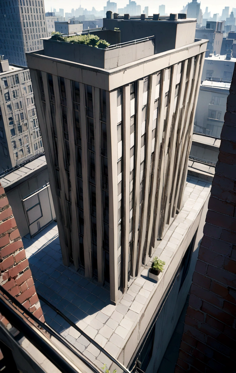 New York apartment block rooftop 