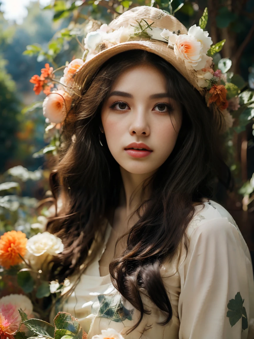 spring，1girl，((beautiful eyes))，((Perfect and refined limbs))，Sitting，在Grass地上，tent，flower，outdoor，Tree，landscape，daytime，Sky，cloud，Grass，橙flower，白flower，nature，Vague，红flower，(masterpiece，Best quality:1.2)，lifelike，Reality，梦幻般的Light芒，错综复杂的detail，Ultra Detailed，detail，High contrast，美丽细致的Light芒，Bright，更多detail，精细发Light，very fine 8K CG wallpaper，Depth of Field，Abuse of color difference，Soft colors，非常精致的Light线，眩Light，Light，Light粒子，reflection，((Infrared photography))