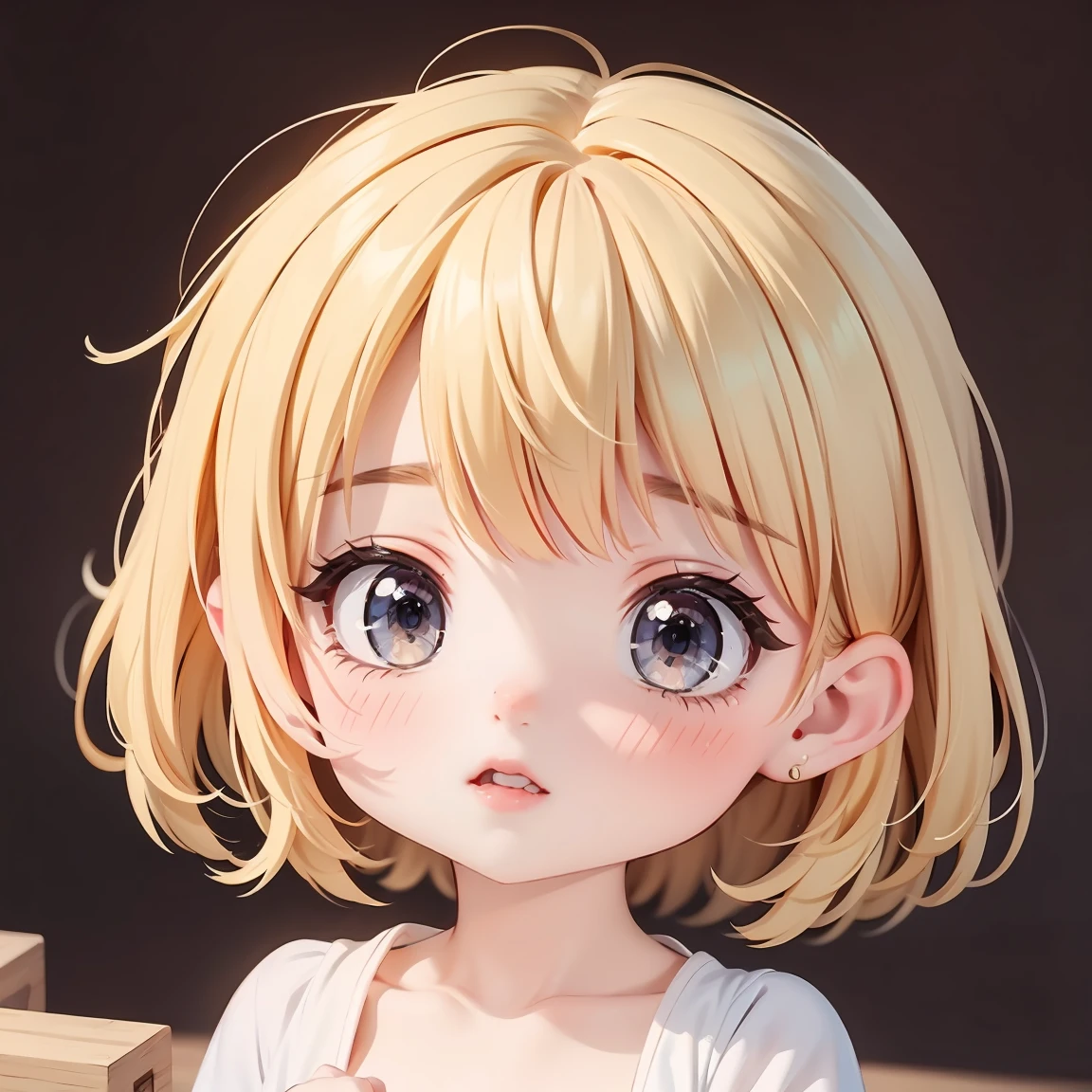 Chibi Character:1.5、Blonde Hair、Cute 7 year old girl