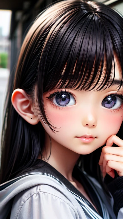 8K、cute、Adult Girl、detailed、black eye、Black Hair、sexy、Random Pause、Random hairstyle