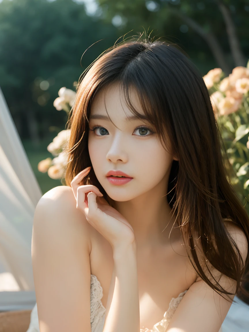 spring,1girl,((beautiful eyes)),((Perfect and refined limbs)),Sitting,在Grass地上,tent,flower,outdoor,Tree,landscape,daytime,Sky,cloud,Grass,橙flower,白flower,nature,Vague,红flower,(masterpiece,Best quality:1.2),lifelike,Reality,梦幻般的Light芒,错综复杂的detail,Ultra Detailed,detail,High contrast,美丽细致的Light芒,Bright,更多detail,精细发Light,very fine 8K CG wallpaper,Depth of Field,Abuse of color difference,Soft colors,非常精致的Light线,眩Light,Light,Light粒子,reflection,((Infrared photography))