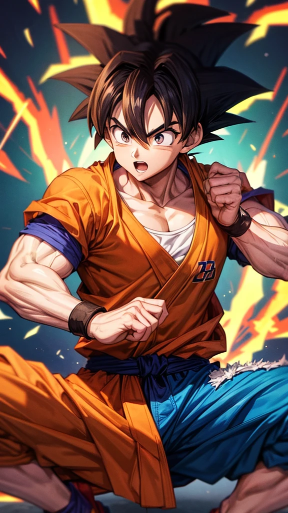 Goku doing the hemkidama with the flannel of the Venezuelan soccer team