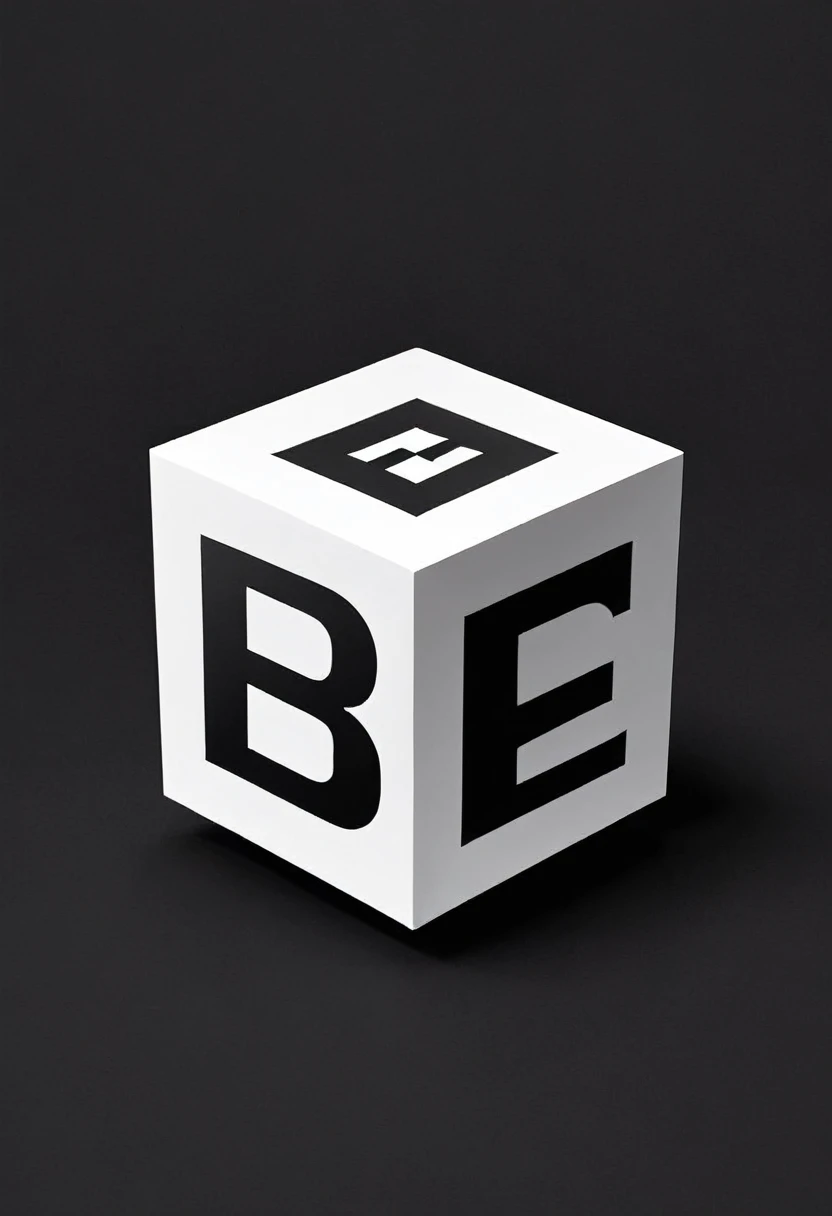 A simple black and white logo featuring the letters "A" "B" and "E", each typeface creating the side of a cube