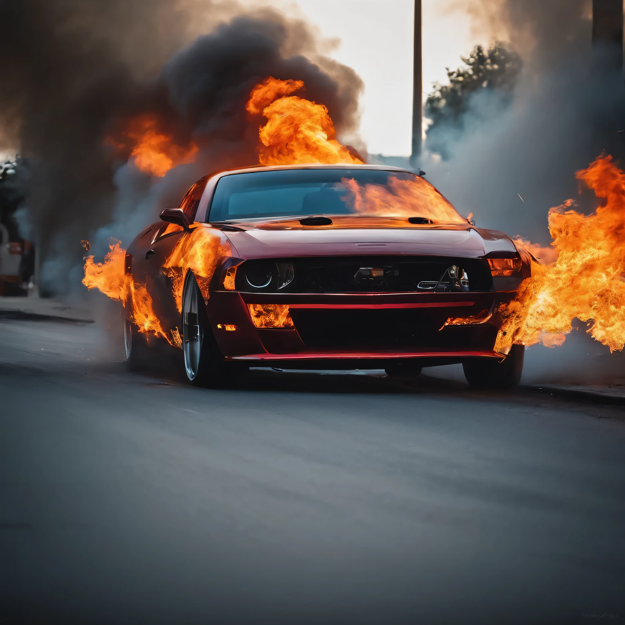 car on fire